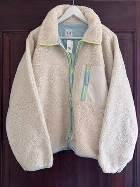 GAP Cream Sherpa Jacket Size XL